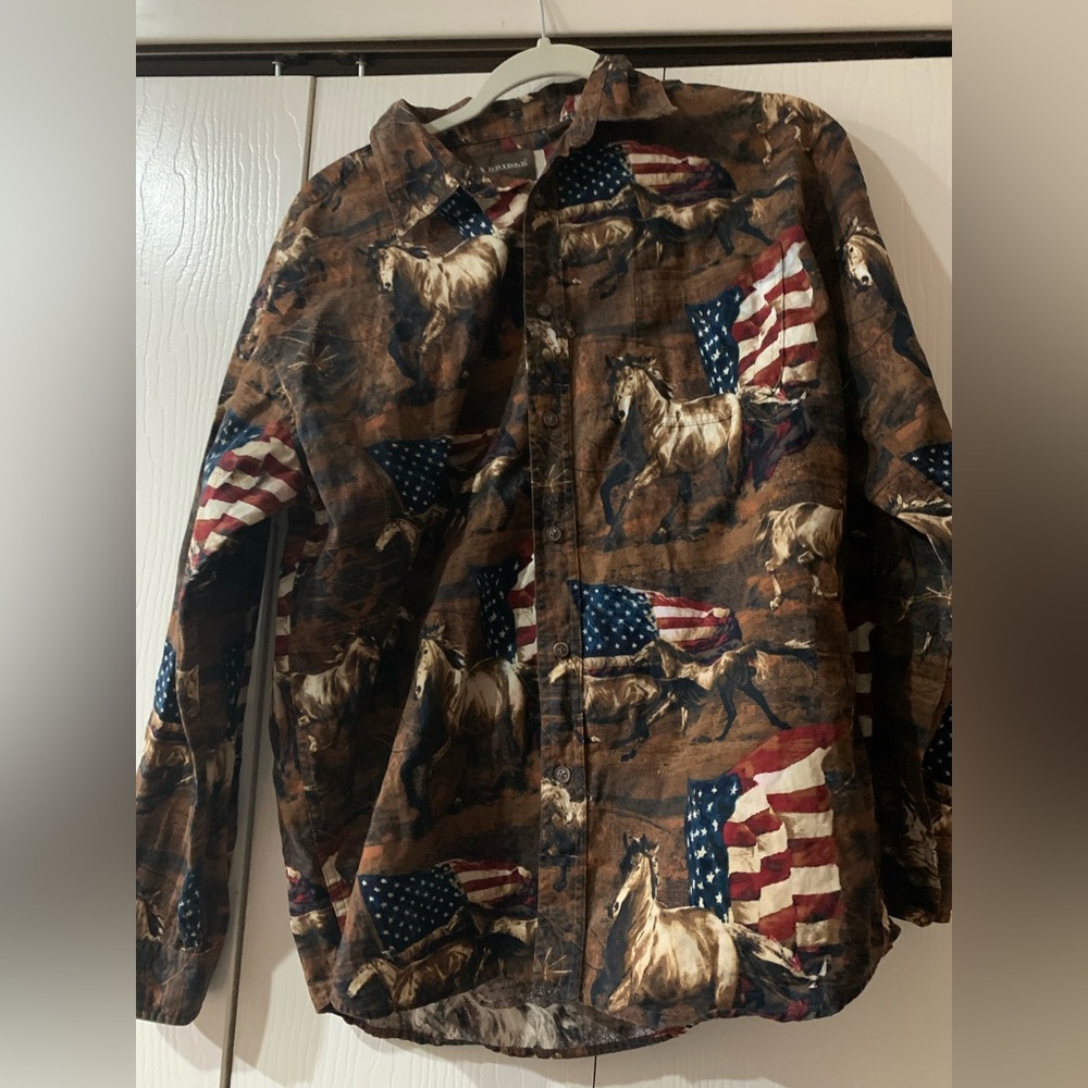 Horse and Flag Print Shirt Boys